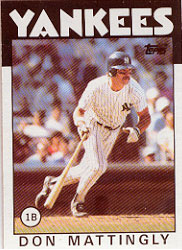 1986 Topps Baseball Cards      180     Don Mattingly